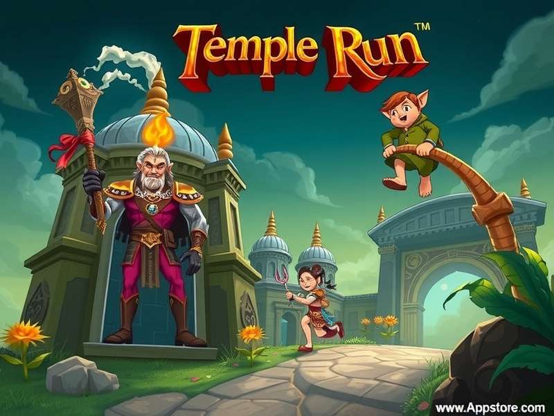 Temple Run Oz गेमप्ले स्क्रीनशॉट - भागते हुए चरित्र और जादुई दुनिया