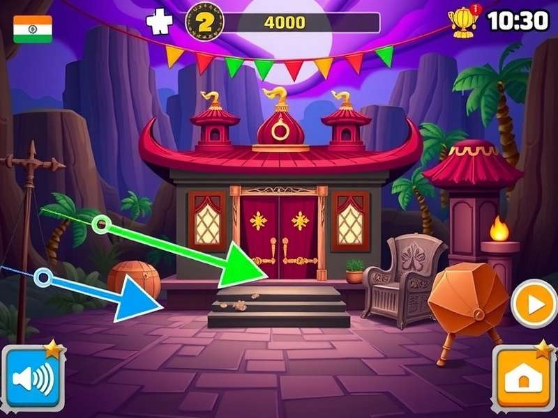 Advanced Temple Run gameplay on Poki showing power-ups and obstacles