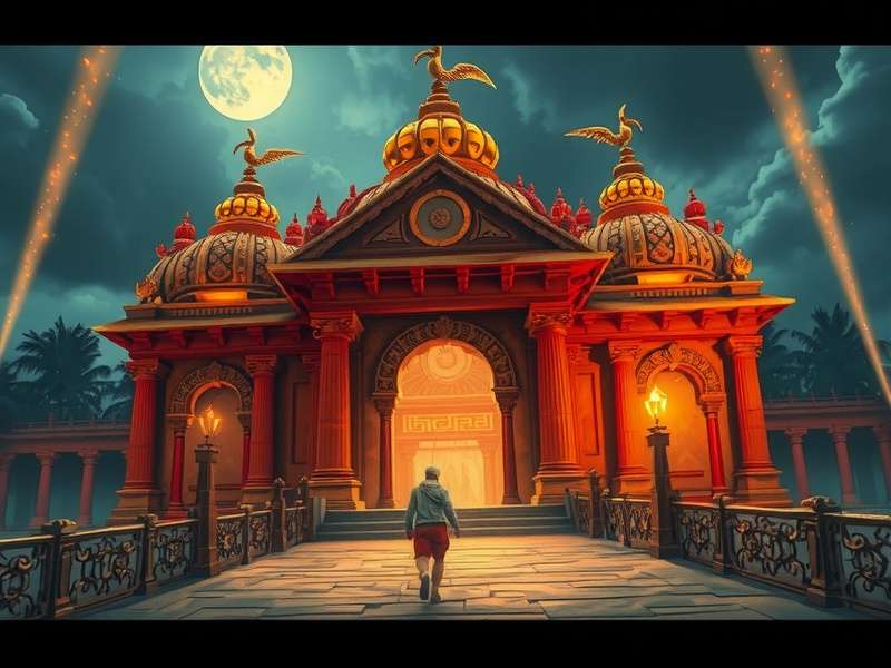 The terrifying Temple Run Monster chasing the player through ancient ruins