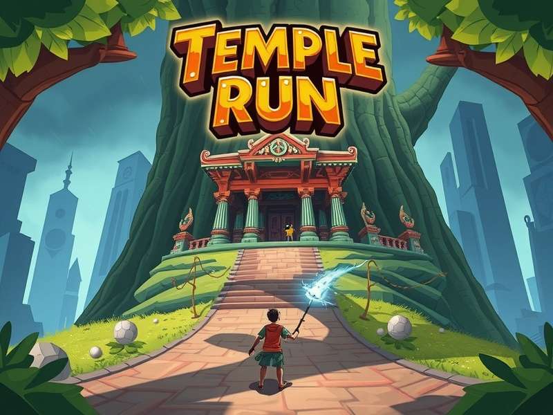 Temple Run 2 Gameplay Screenshot showing character running on ropes