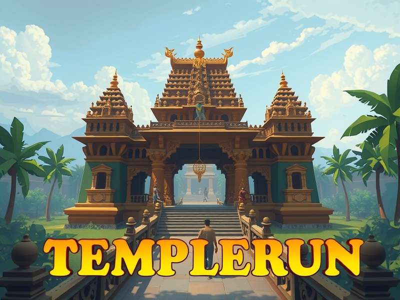 Person playing Temple Run on a smartphone in an urban Indian setting