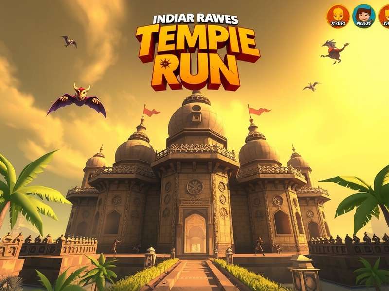 Temple Run Oz gameplay screenshot showing character running through Emerald City