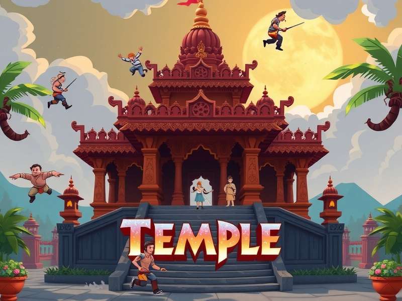 Temple Run 2 gameplay screenshot showing character running through ancient temple