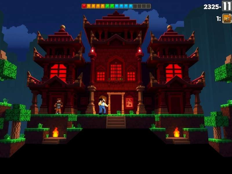 Temple Run inspired Minecraft map showing ancient temple structures and parkour elements