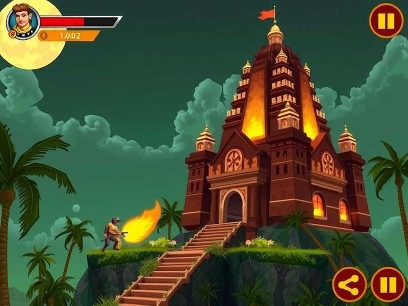 Temple Run Oz gameplay fail moment showing character falling off bridge