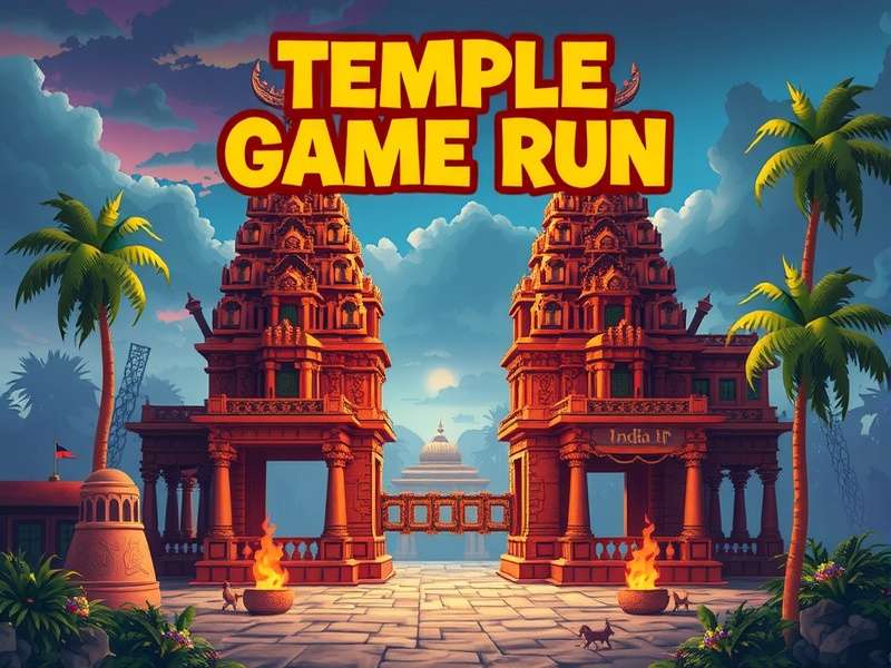 Temple Run 2 gameplay screenshot showing character on zipline