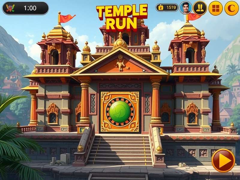 Temple Run online gameplay screenshot showing advanced dodging techniques in a jungle setting
