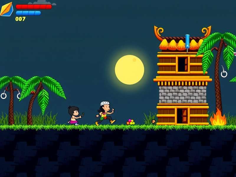 Temple Run gameplay screenshot showing character running from monsters