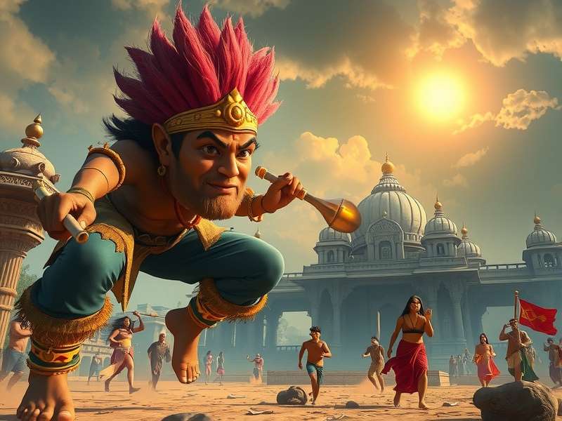 Smartphone screen showing intense VRG Crazy Temple Run gameplay with close call obstacles