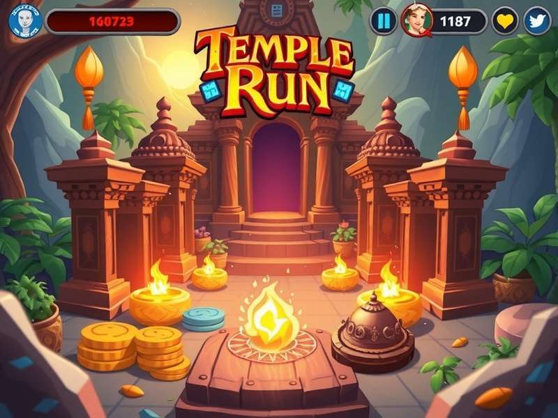 Indian Temple Run champion achieving high score on mobile device