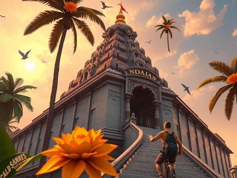 Person experiencing Temple Run VR with a VR headset