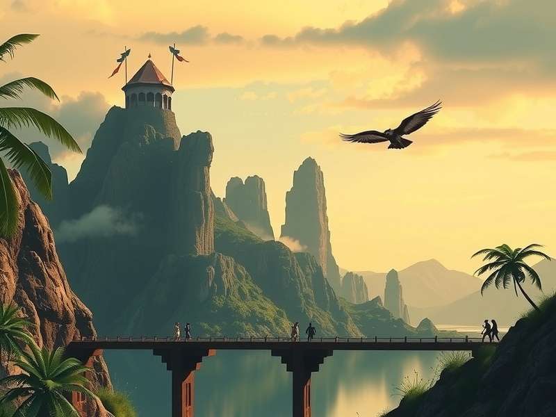 Temple Run Volcano Island gameplay screenshot showing character running on lava path