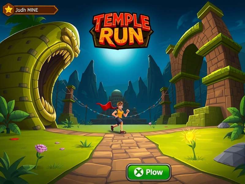 Mobile phone showing Temple Run Oz gameplay in an Indian setting