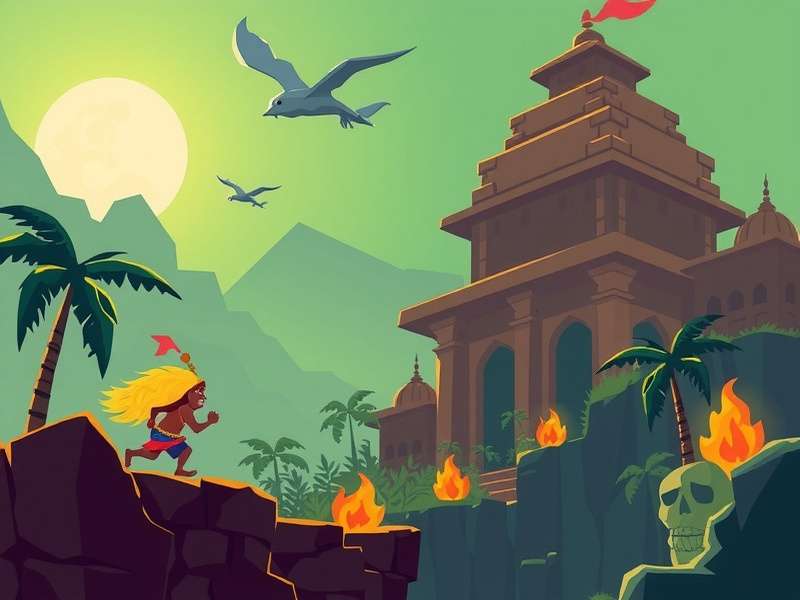 Temple Run Monster Game gameplay screenshot showing chase sequence