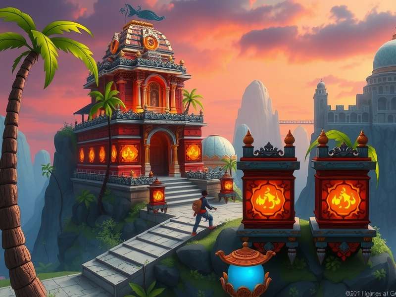 Temple Run Oz gameplay screenshot showing Dorothy running on the Yellow Brick Road