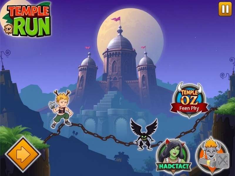 Temple Run Oz gameplay screenshot showing character running on yellow brick road