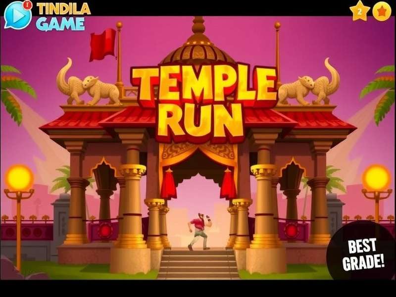 Temple Run gameplay on a large PC monitor