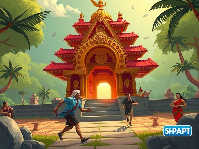 Temple Run gameplay on PC screen