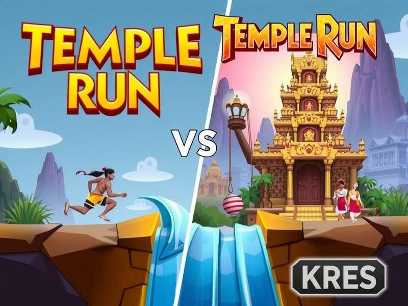 Classic Temple Run 1 gameplay with simple graphics