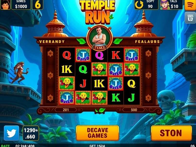 Temple Run gameplay screenshot showing high score in Indian context