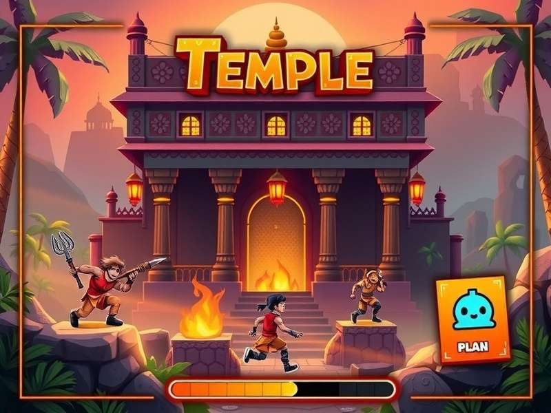 Temple Run on BlueStacks Android emulator interface