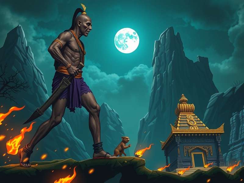 Temple Run Monsters gameplay screenshot showcasing character running from creatures