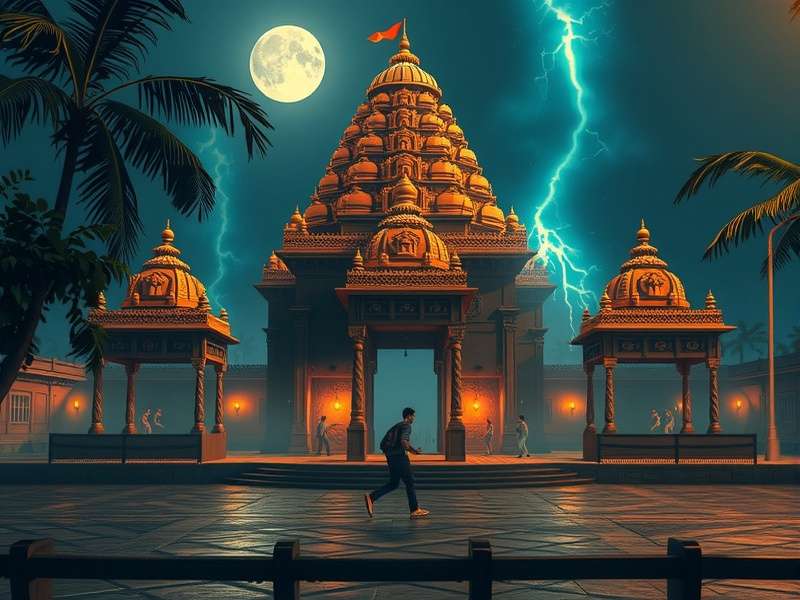 Person playing Temple Run VR with a headset in an immersive environment