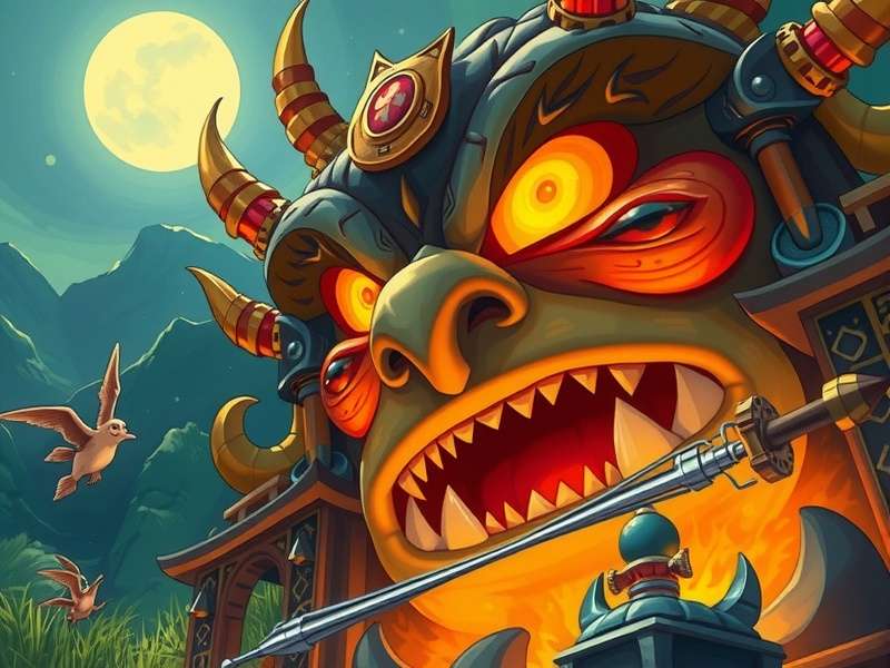 Temple Run Monster Face chasing the player through ancient ruins