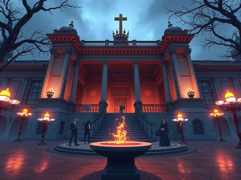 Temple Run character running through ancient Indian temple ruins with monkeys chasing