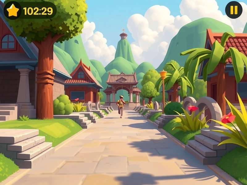 Temple Run gameplay on Poki platform showing high score and controls