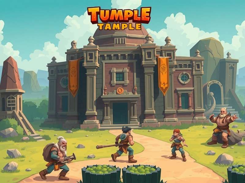 Ancient Indian temple corridor with intricate carvings