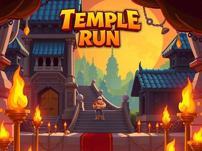 Temple Run gameplay screenshot showing character running from demons