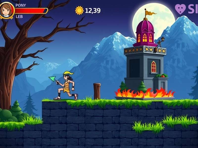 Screenshot of Temple Run gameplay on Poki website showing the character running from monsters
