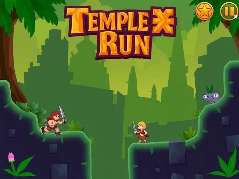 Temple Run gameplay screenshot showing character running on ancient temple paths