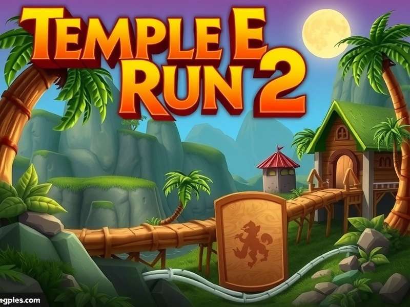 Temple Run 2 gameplay on a smartphone in an Indian setting