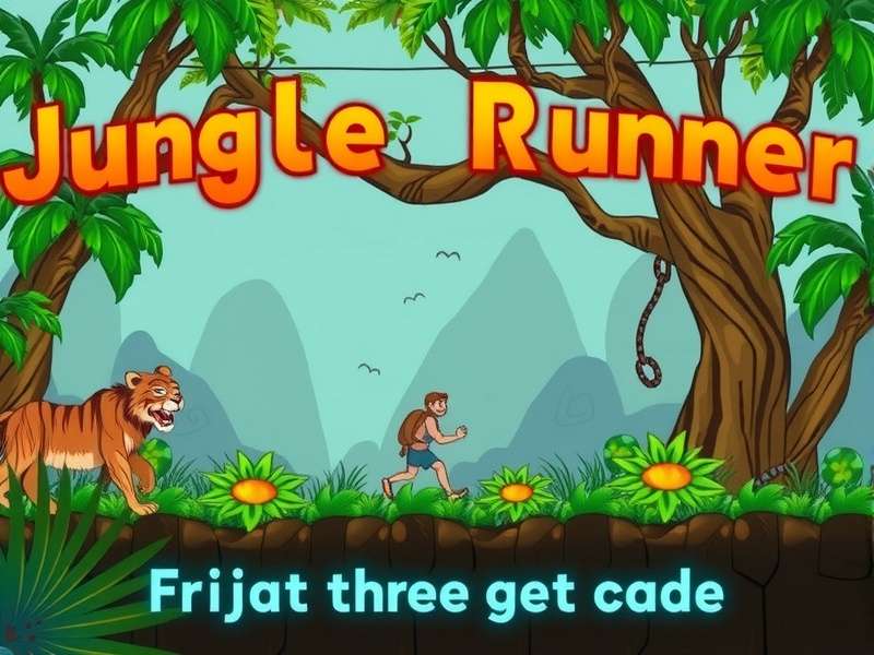 Concept art of a runner navigating dense jungle vines and ancient ruins