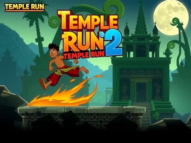 Temple Run 2 gameplay screenshot showing character running on temple ruins