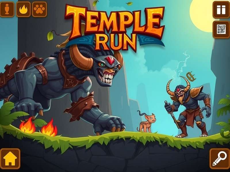Temple Run Online Free 2 gameplay screenshot showing character running through ancient temple