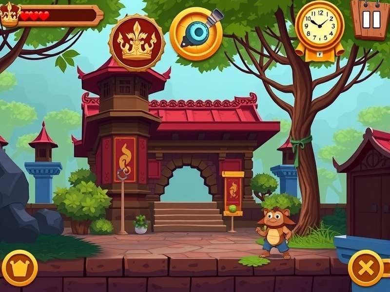 Temple Run gameplay screenshot showing an Indian-themed character running through ruins