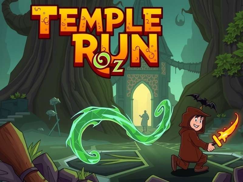 Temple Run Oz gameplay screenshot showing character running in Oz world