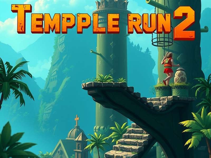 Temple Run 2 Game Mode screenshot showing character running through temple ruins with obstacles