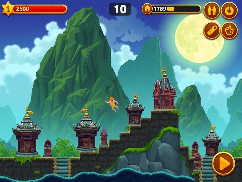 Temple Run game character running through ancient ruins