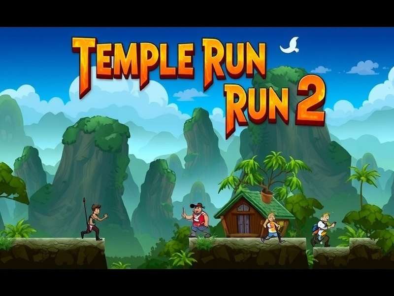Mobile phone displaying Temple Run 2 gameplay with intense action