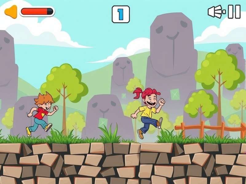 Ancient temple ruins with a runner silhouette