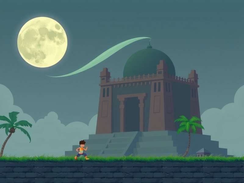 Smartphone displaying Temple Run 2 game in a vibrant Indian market setting