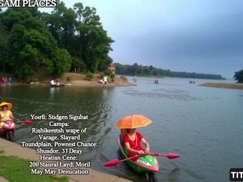 Rishikesh Ganges river with temples and hills