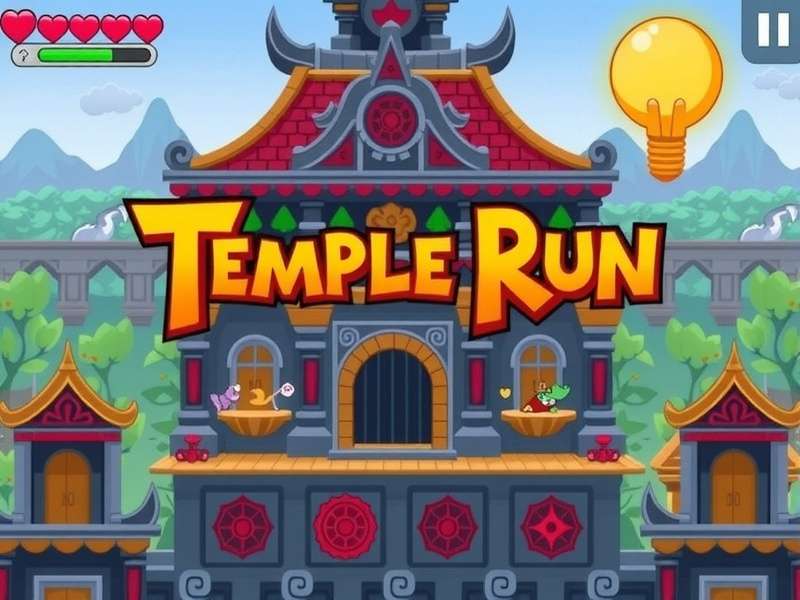 Mobile phone showing Temple Run 2 gameplay in an Indian setting