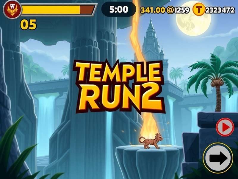 Indian gamer playing Temple Run 2 on smartphone with intense focus