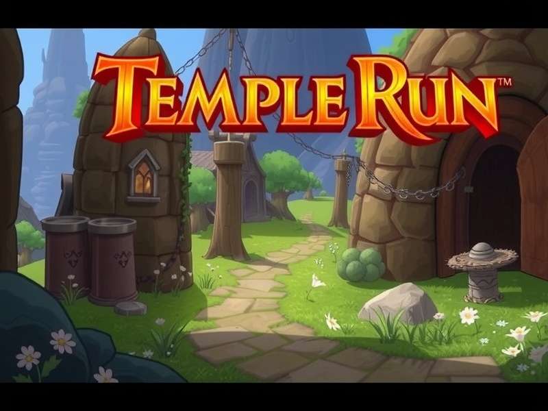 Temple Run Oz gameplay on App Store showing character running through magical Oz world