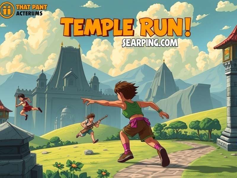 Temple Run gameplay in an Indian-inspired temple setting